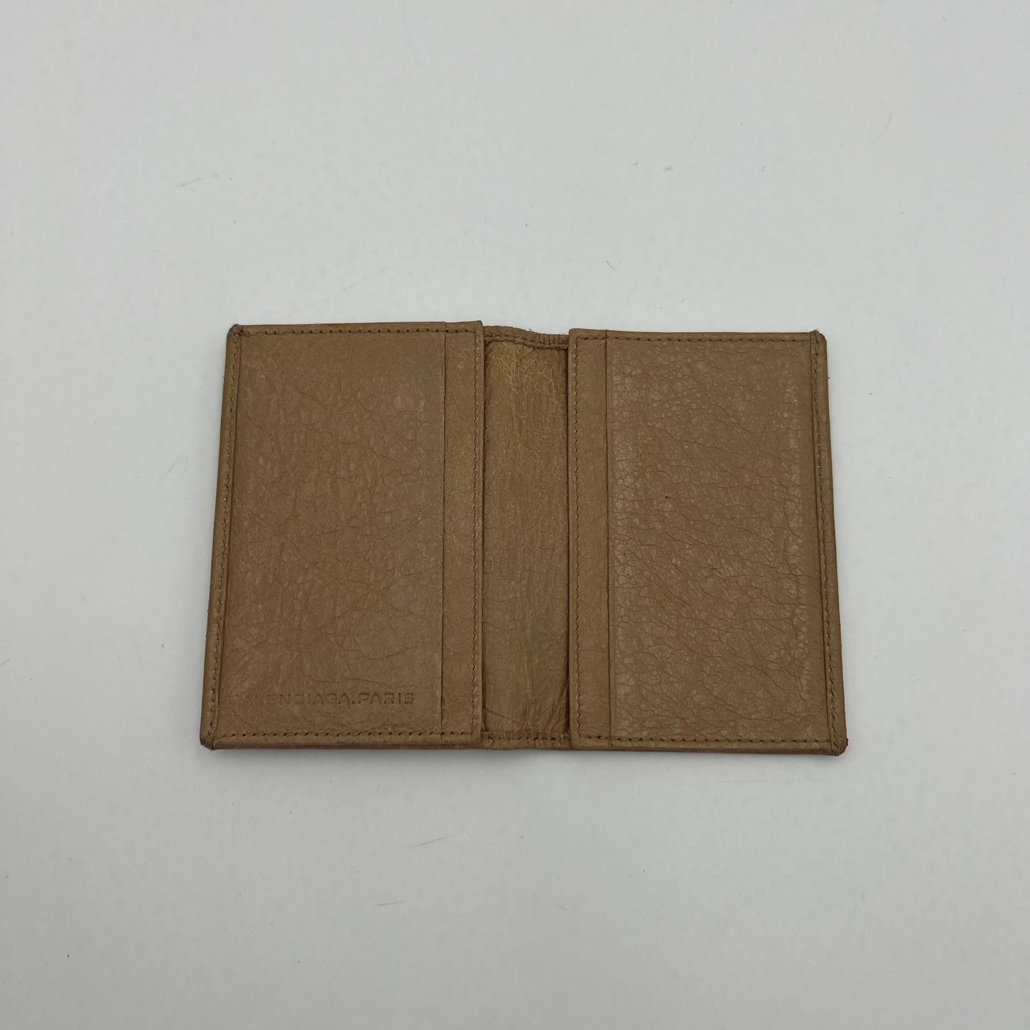 Balenciage Beige Leather Classic Bifold Flap Card Holder