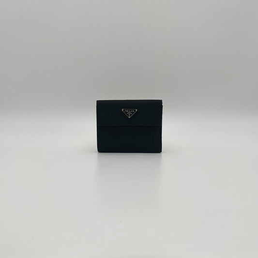 Prada Black Nylon Medium Trifold Wallet