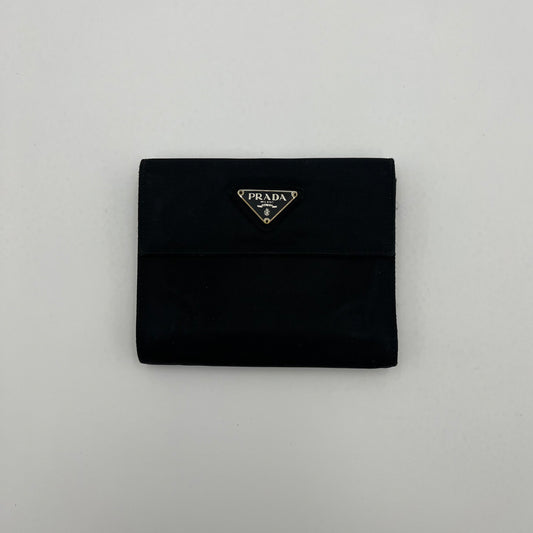 Prada Black Nylon Medium Trifold Wallet