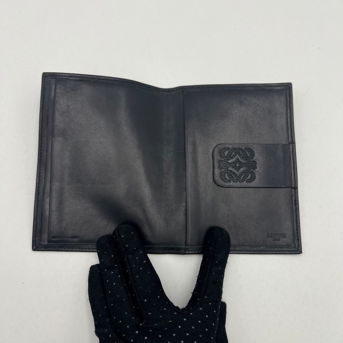 Loewe Black Anagram Leather Passport Holder