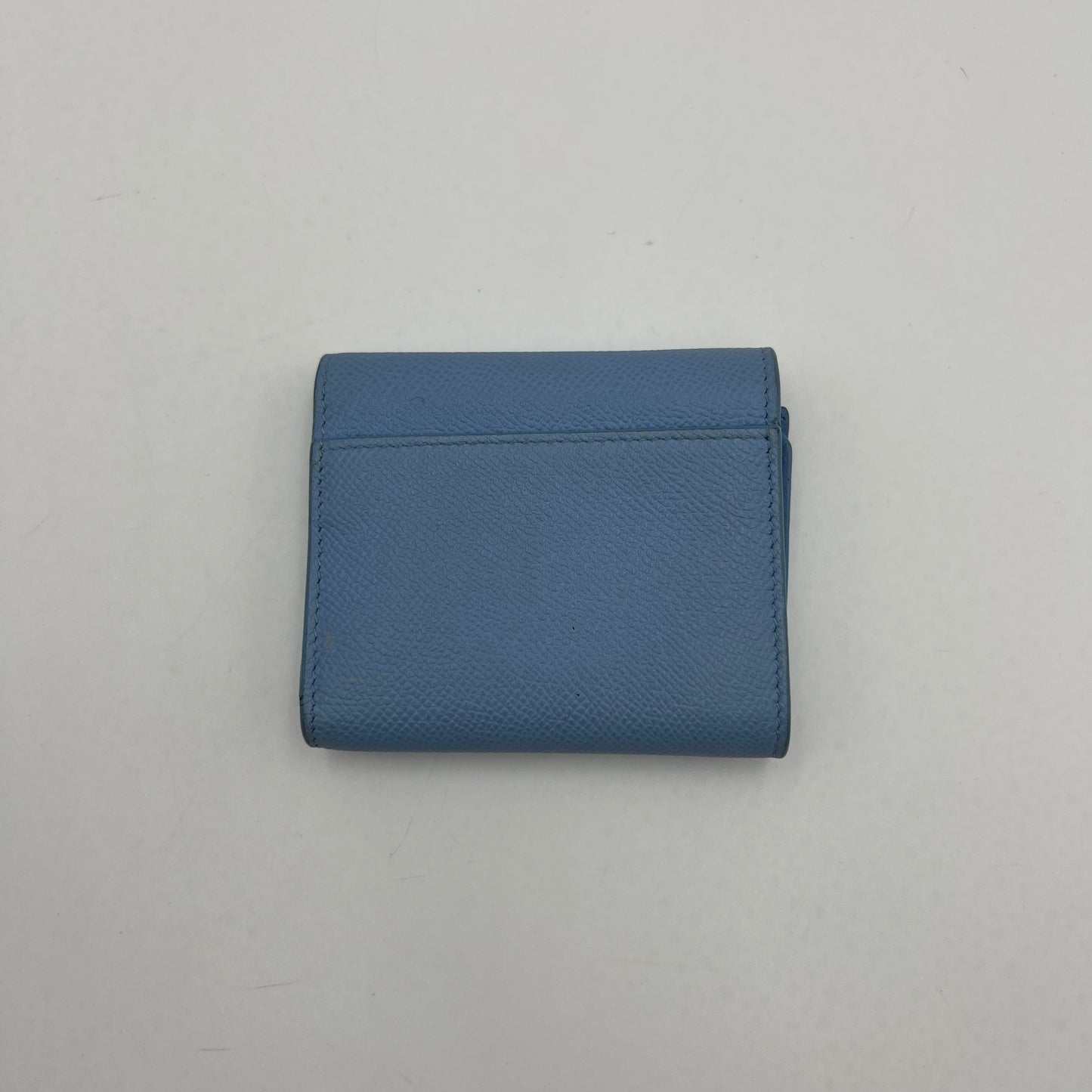 Christian Dior Cloud Blue Grained Calfskin 30 Montaigne Lotus Short Wallet