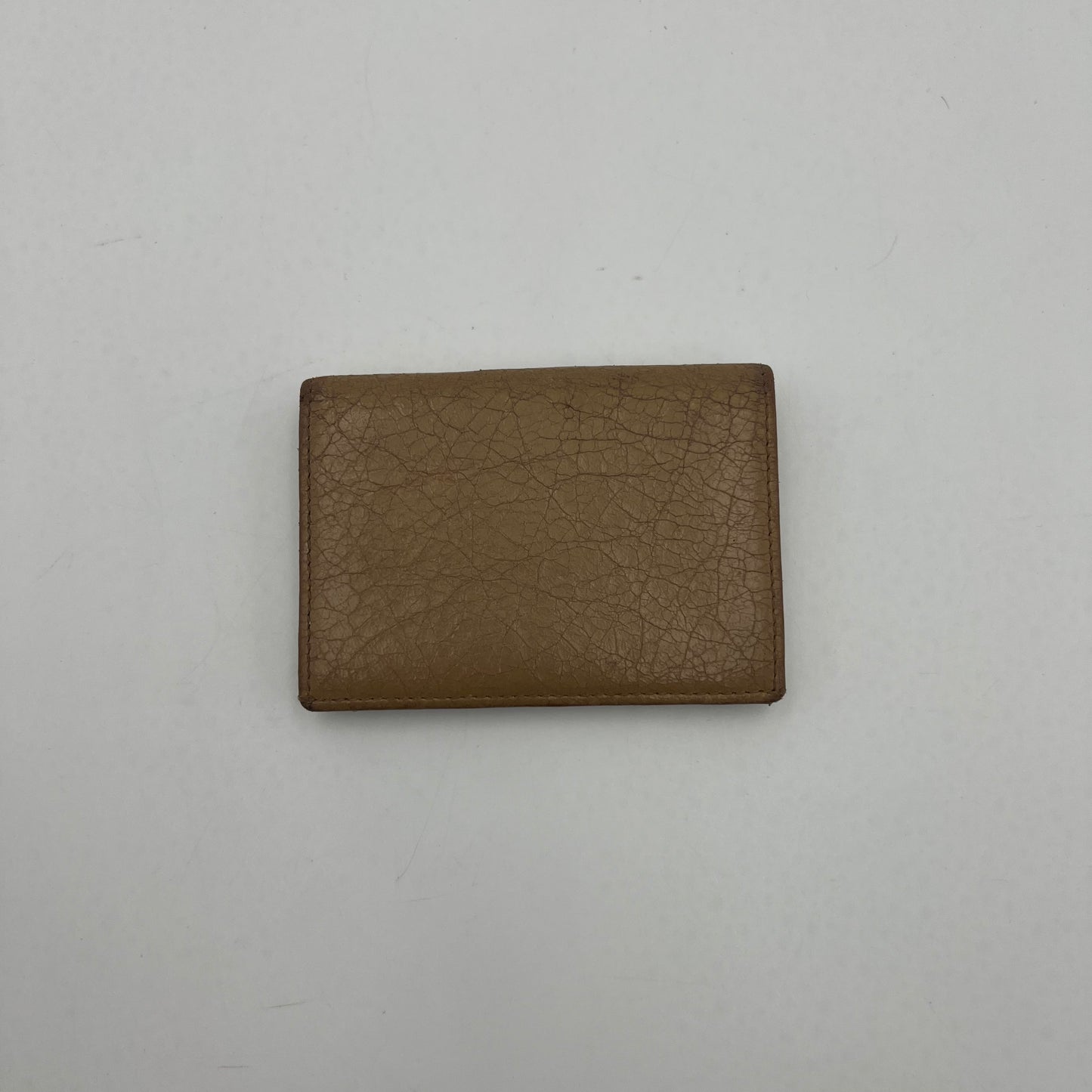 Balenciage Beige Leather Classic Bifold Flap Card Holder