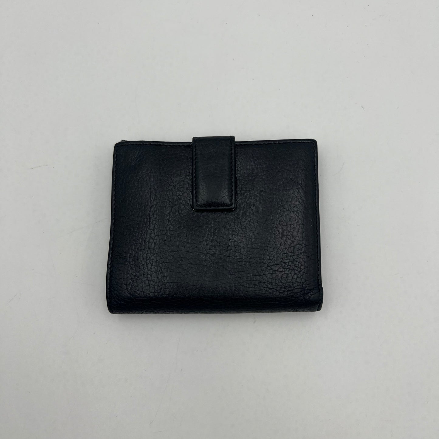 Salvatore Ferragamo Black Leather Gancini Short Bifold Wallet SHW