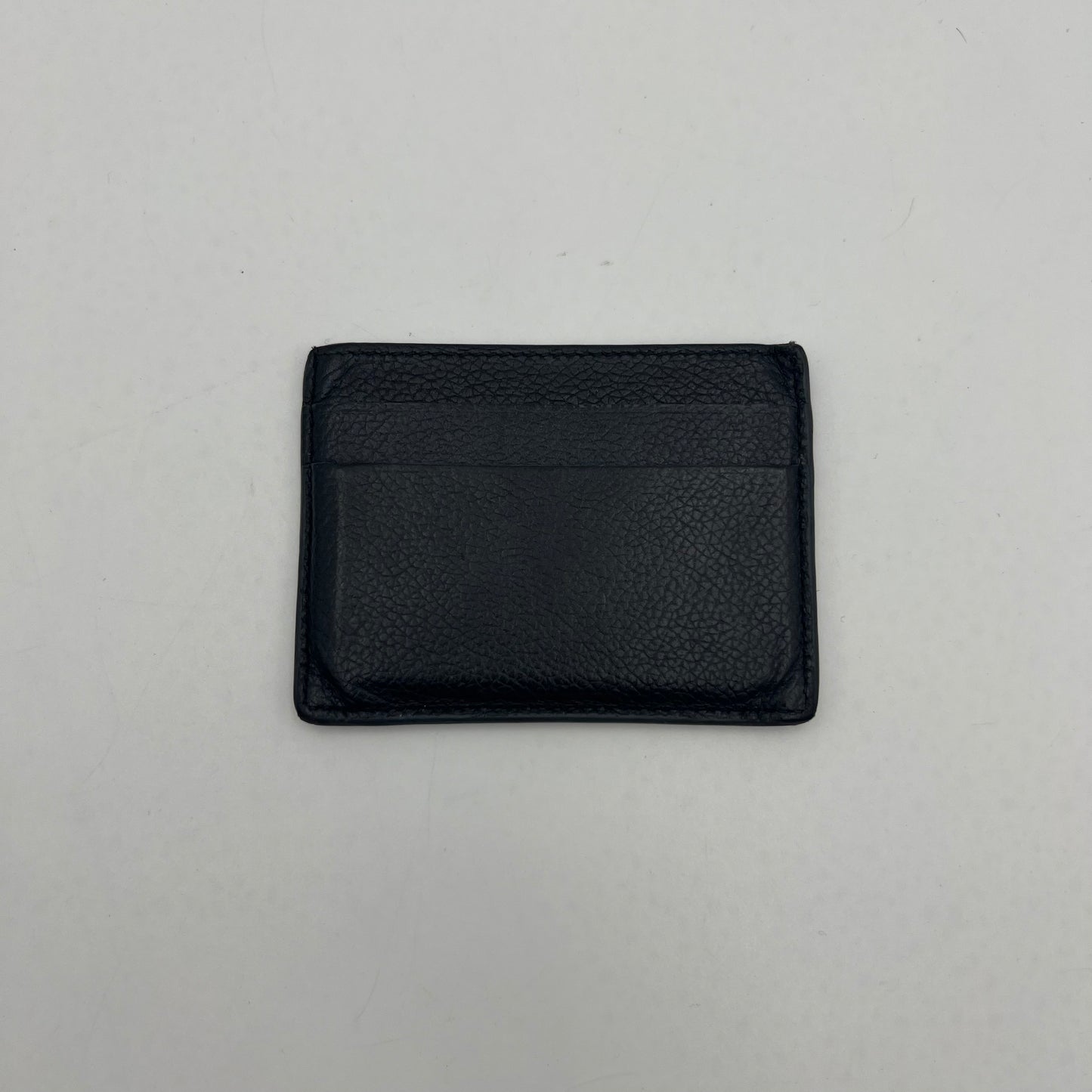 Balenciaga Black Grained Leather Cash Logo-Print Card Holder