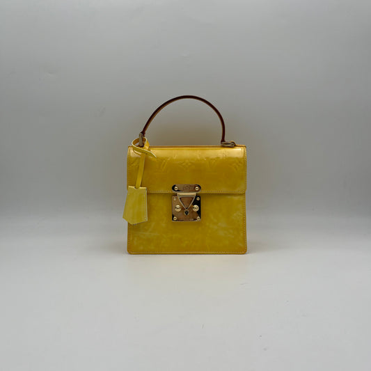 LV Monogram Yellow Vernis Spring Street Handbag