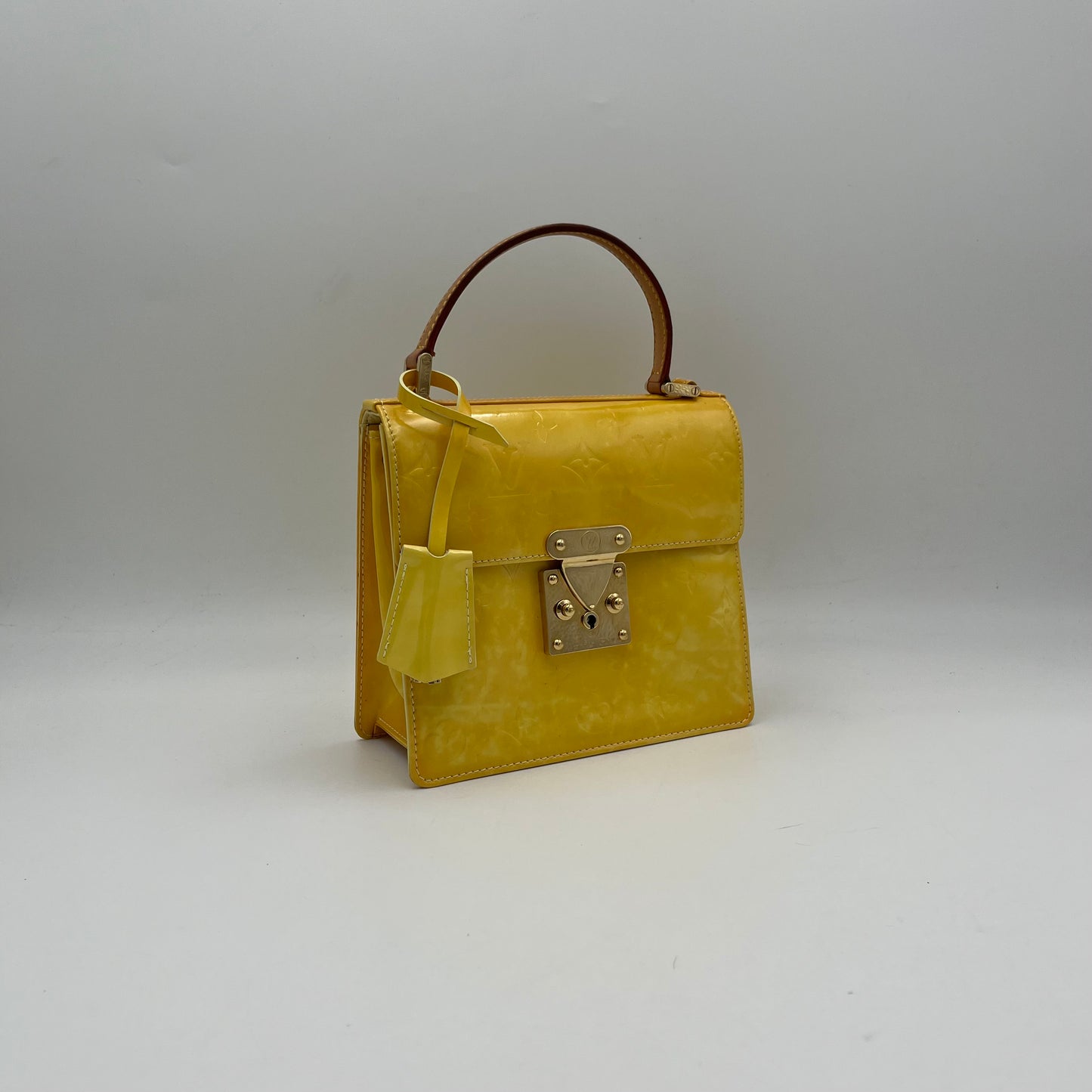 LV Monogram Yellow Vernis Spring Street Handbag