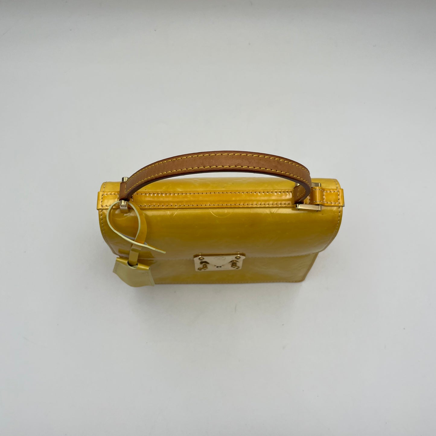 LV Monogram Yellow Vernis Spring Street Handbag