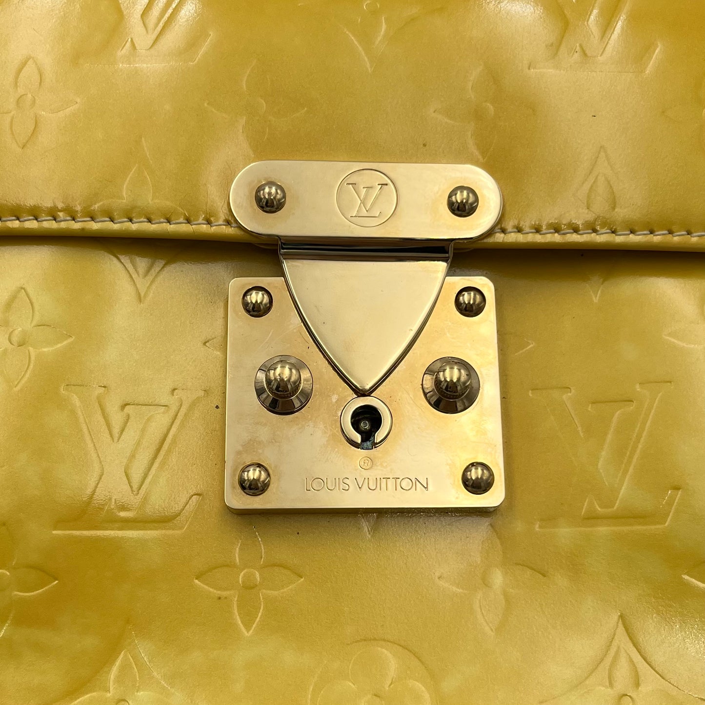 LV Monogram Yellow Vernis Spring Street Handbag