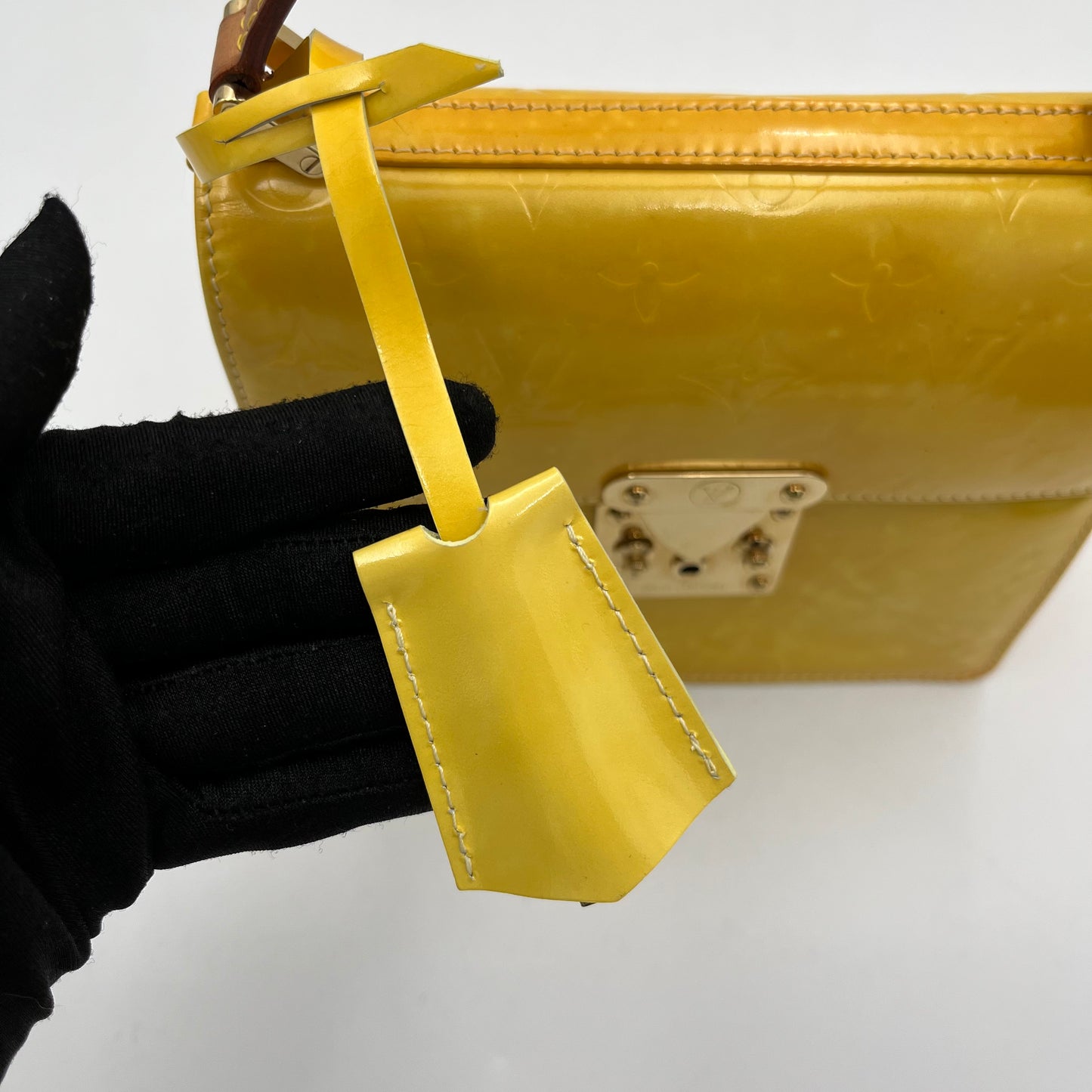 LV Monogram Yellow Vernis Spring Street Handbag