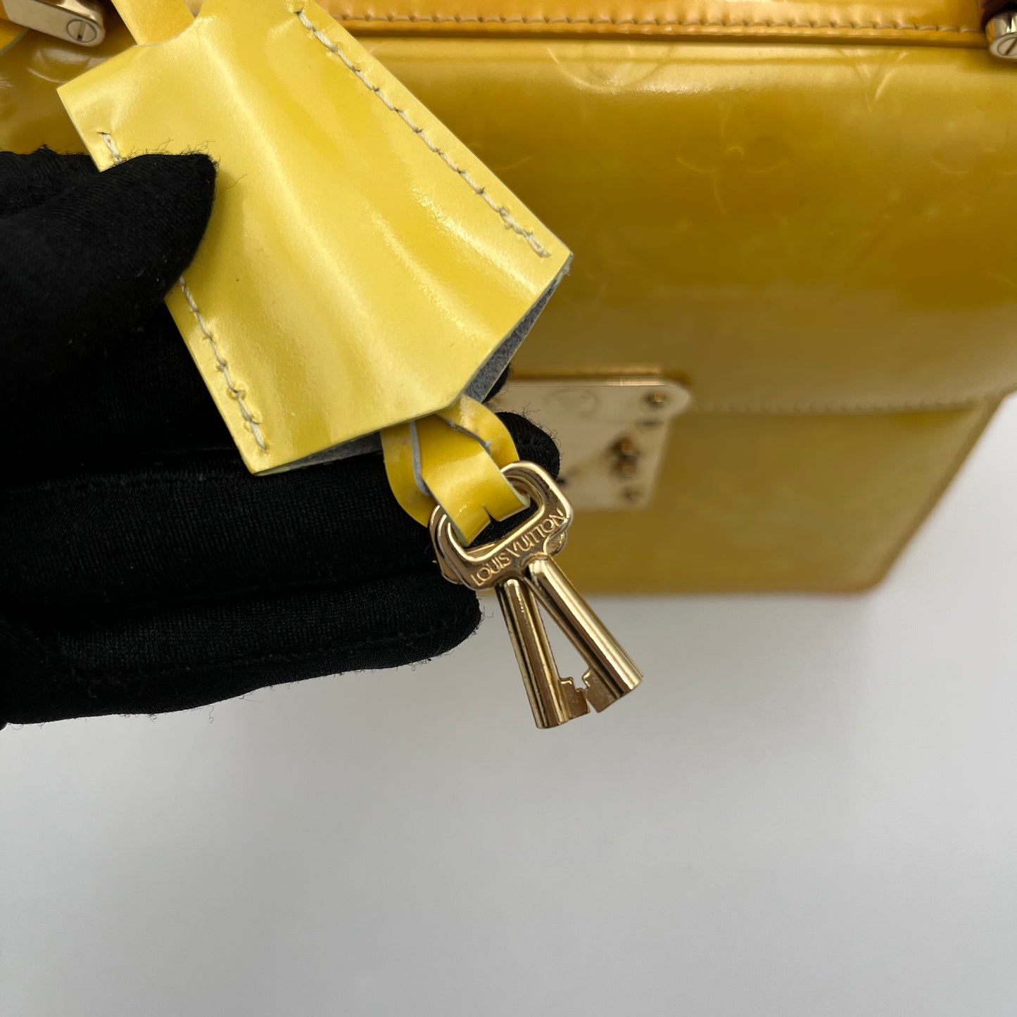 LV Monogram Yellow Vernis Spring Street Handbag