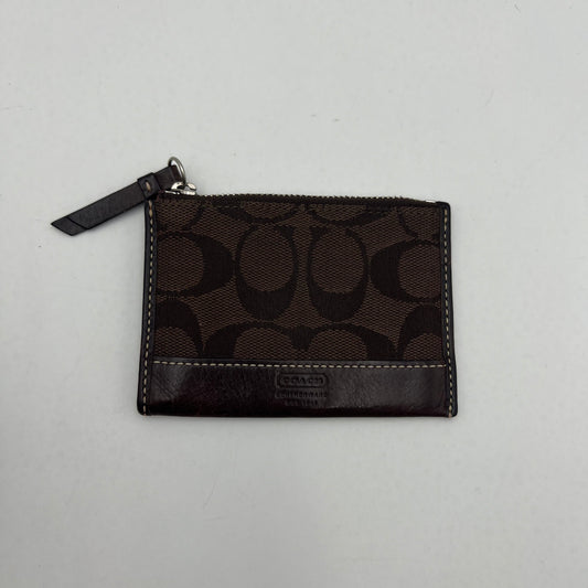 Coach Brown Signature Canvas and Leather Card Holder