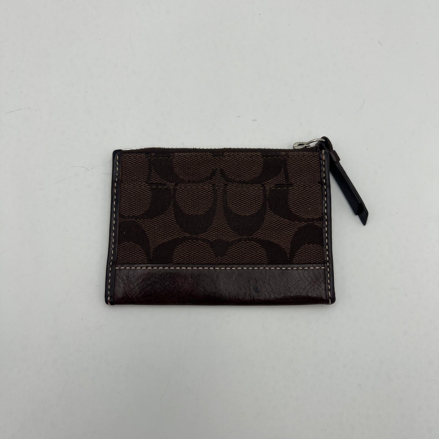 Coach Brown Signature Canvas and Leather Card Holder