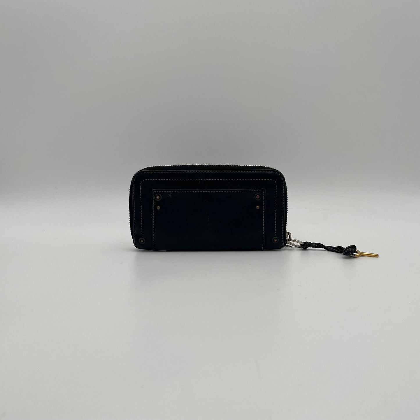 Chloe Black Leather Paddington Zip Around Long Wallet