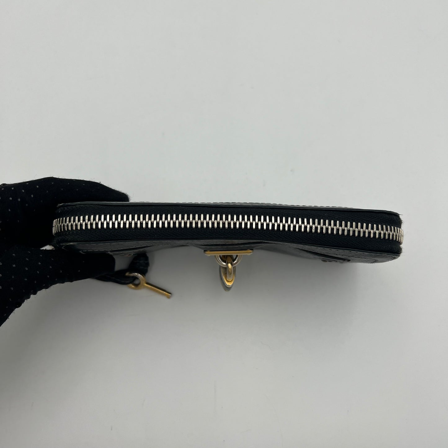 Chloe Black Leather Paddington Zip Around Long Wallet