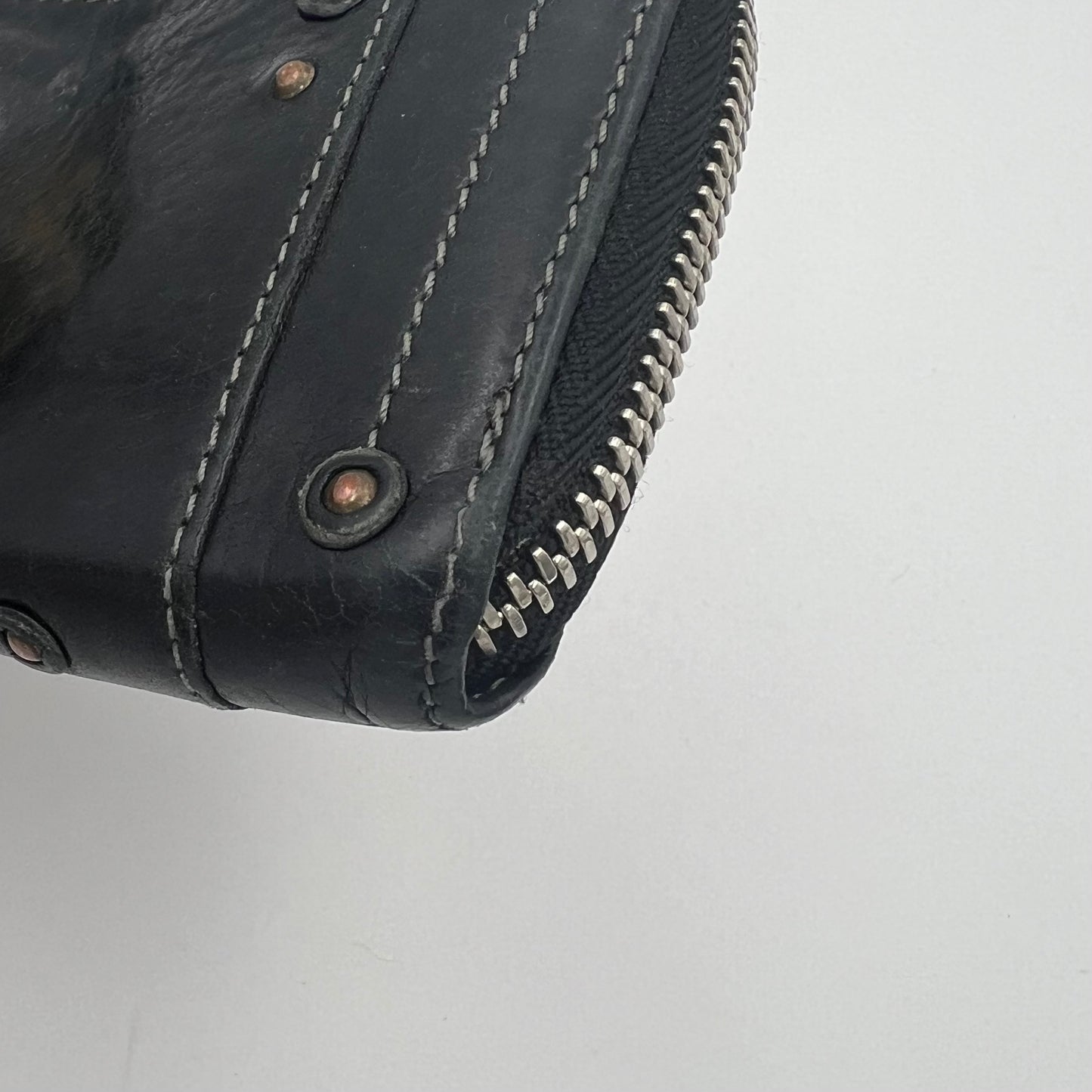 Chloe Black Leather Paddington Zip Around Long Wallet