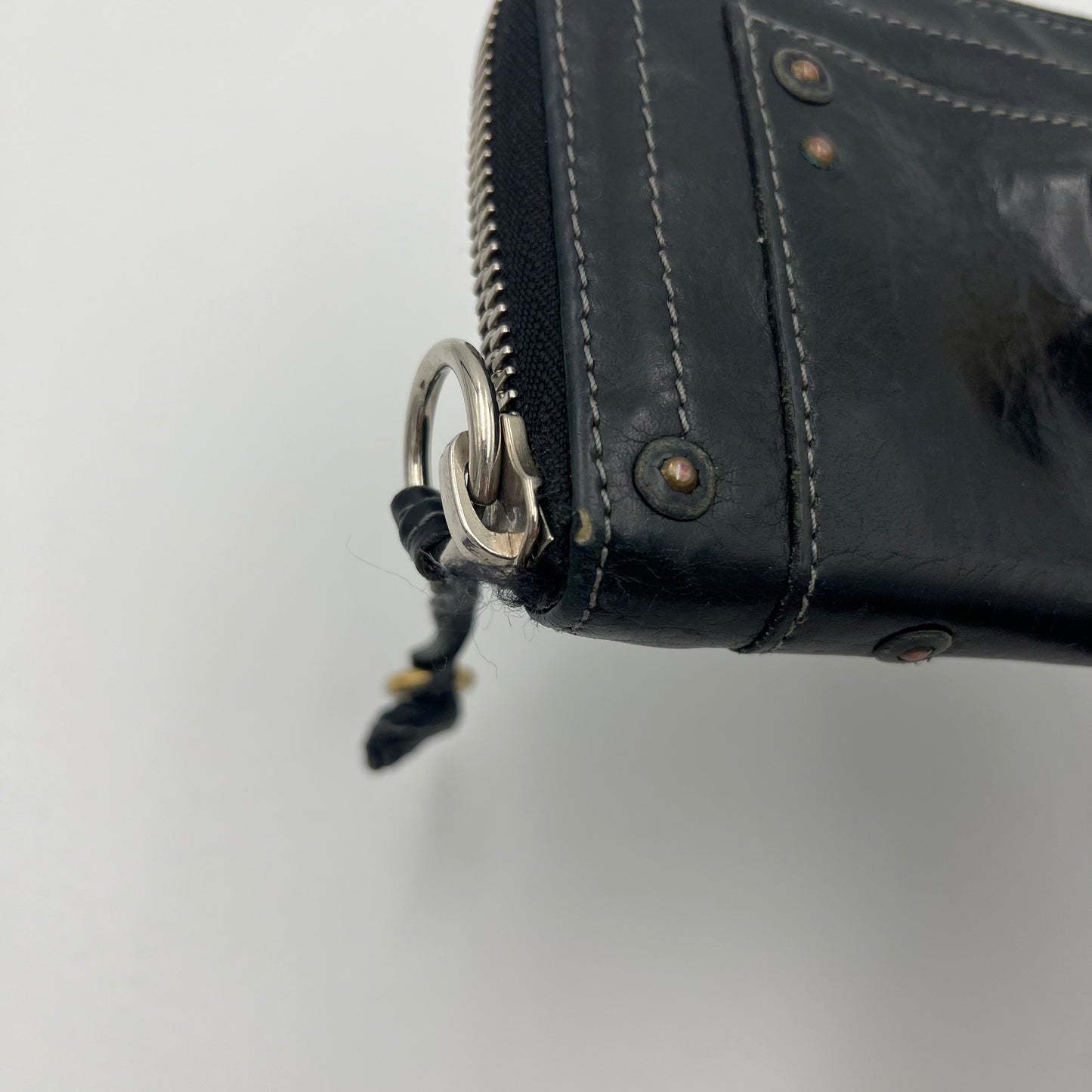 Chloe Black Leather Paddington Zip Around Long Wallet