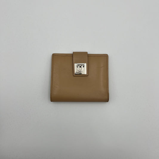 Salvatore Ferragamo Tan Leather Gancini Short Bifold Wallet