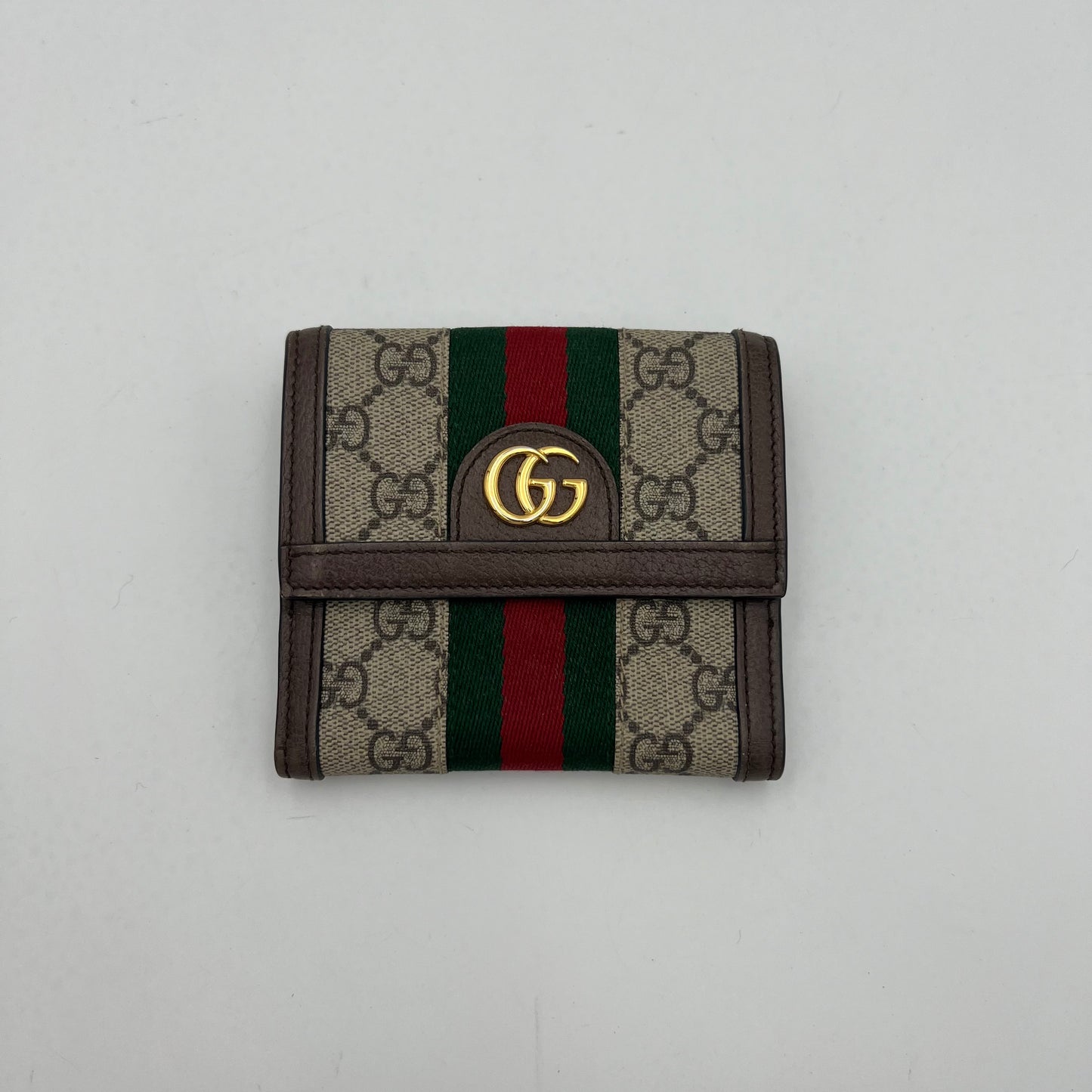 Gucci GG Supreme Ophidia Sherryline French Flap Compact Wallet