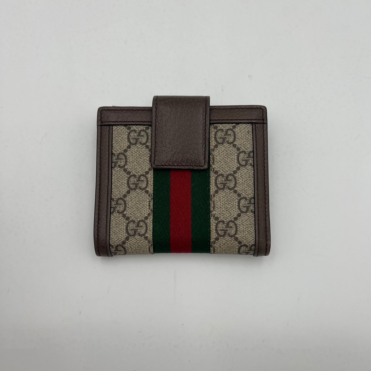 Gucci GG Supreme Ophidia Sherryline French Flap Compact Wallet