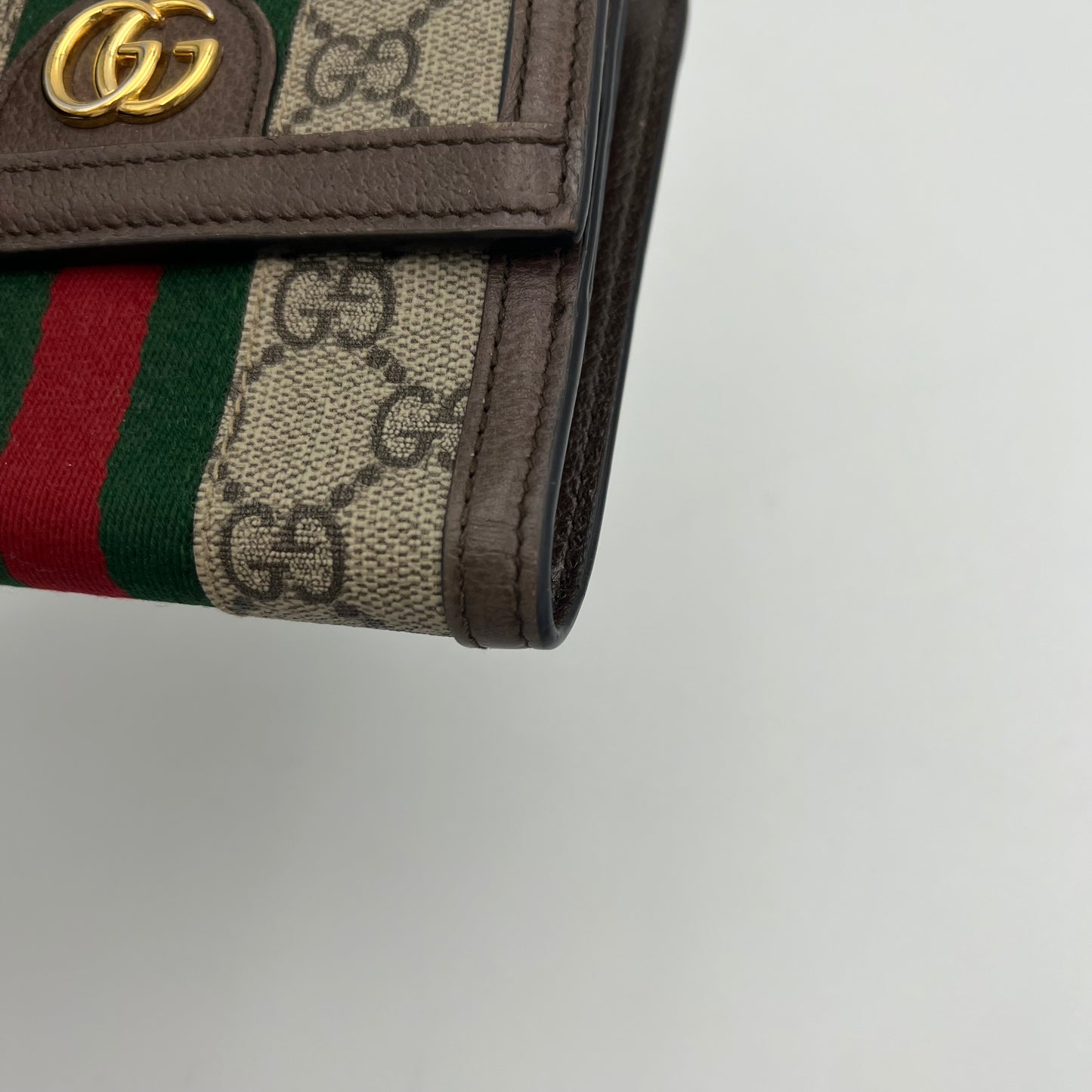 Gucci GG Supreme Ophidia Sherryline French Flap Compact Wallet