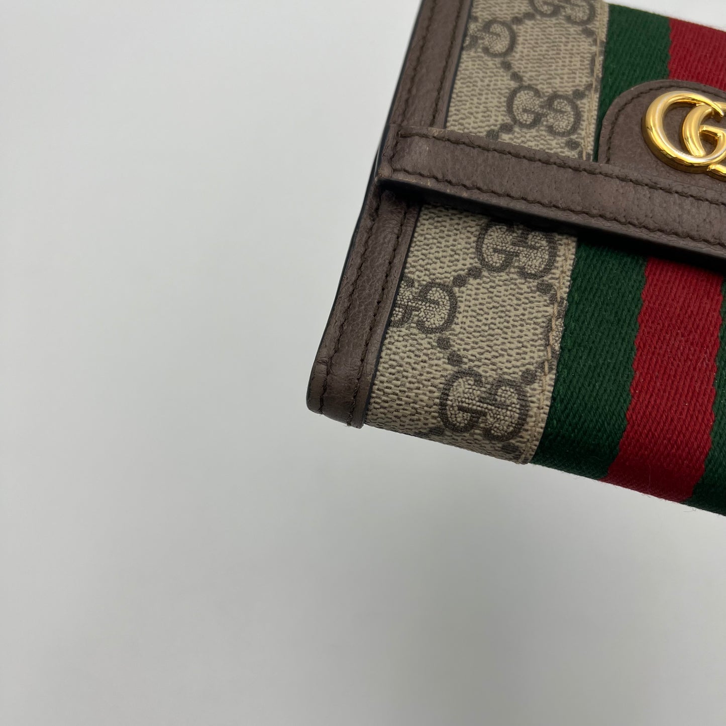 Gucci GG Supreme Ophidia Sherryline French Flap Compact Wallet