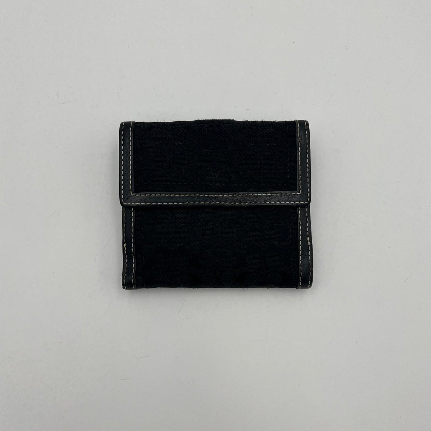 Coach Black Signature Canvas Buckle Soho Compact Bifold Wallet