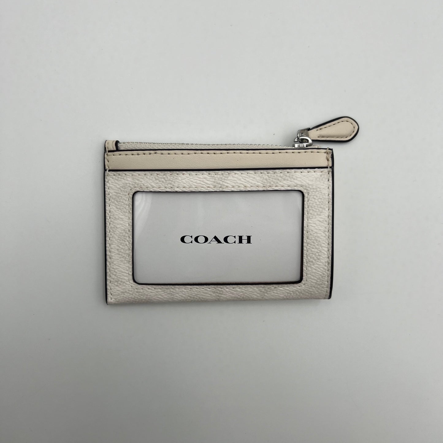 Coach White Signature Canvas Mini Card Case