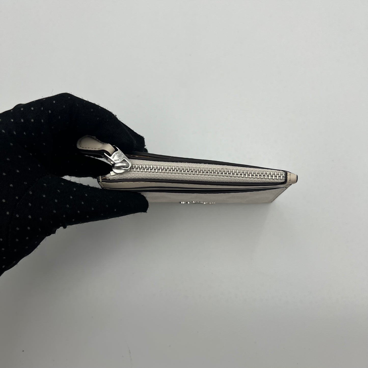 Coach White Signature Canvas Mini Card Case