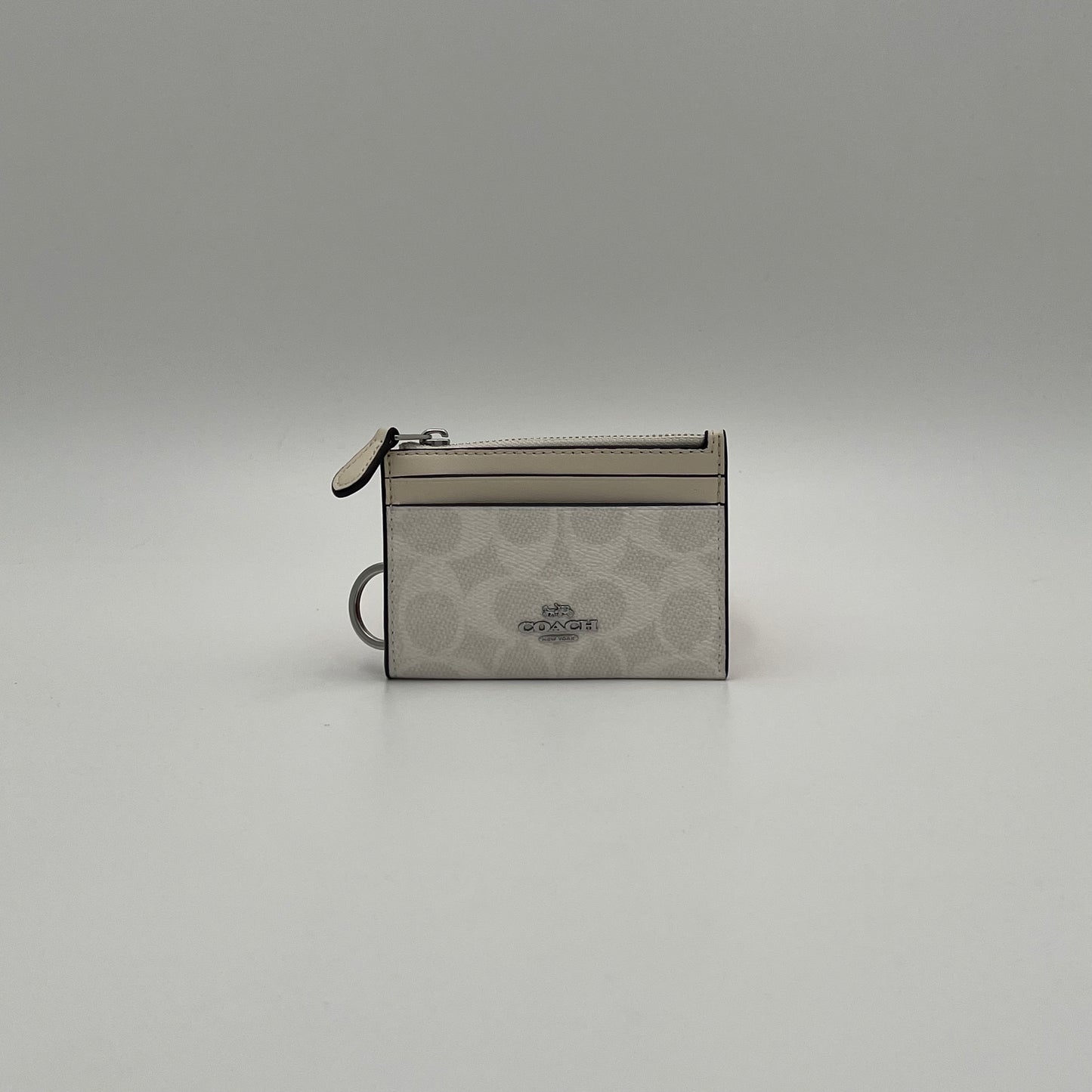 Coach White Signature Canvas Mini Card Case