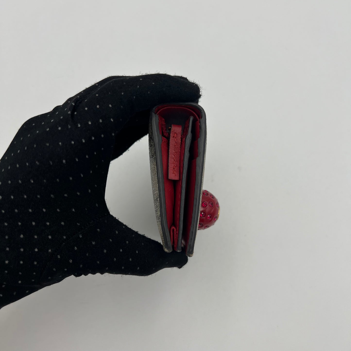 Gucci Monogram Canvas Cherry Short Wallet