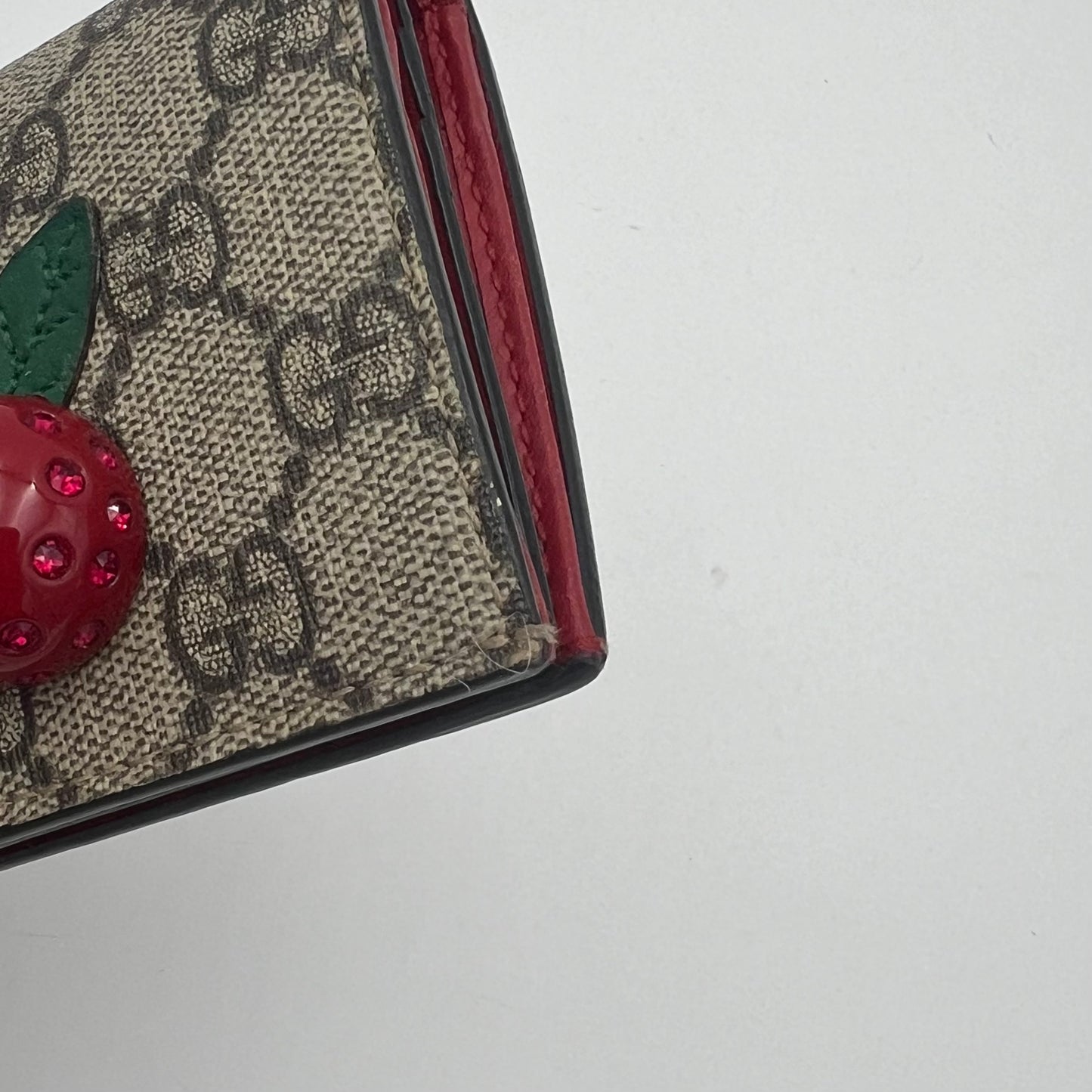 Gucci Monogram Canvas Cherry Short Wallet