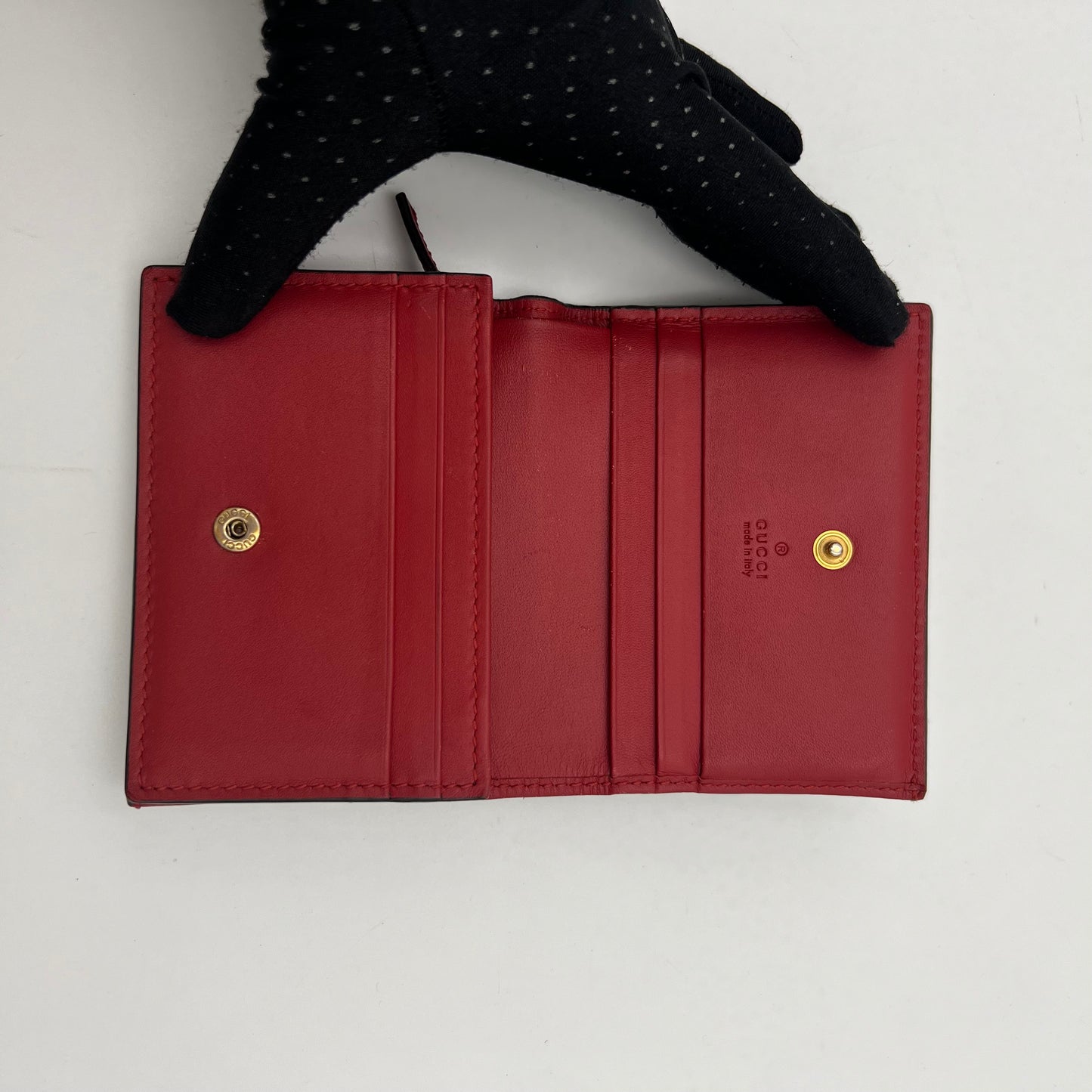 Gucci Monogram Canvas Cherry Short Wallet