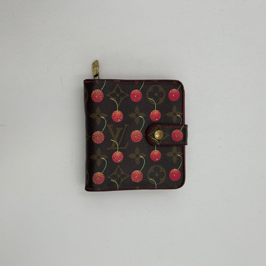 LV Takashi Murakami Monogram Cerises Bifold Compact Wallet