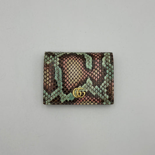 Gucci Multicolor Python Marmont Bifold Short Wallet GHW