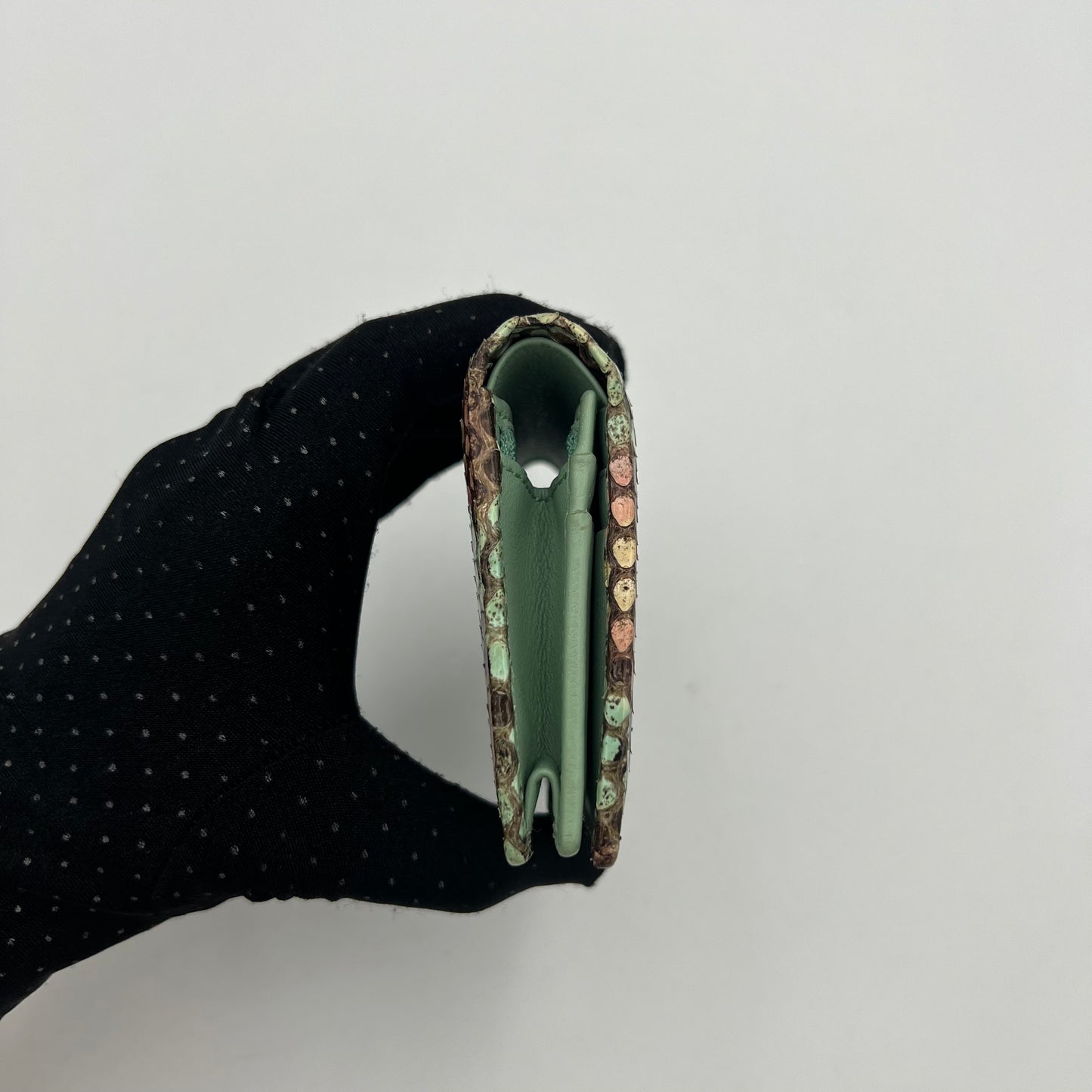 Gucci Multicolor Python Marmont Bifold Short Wallet GHW