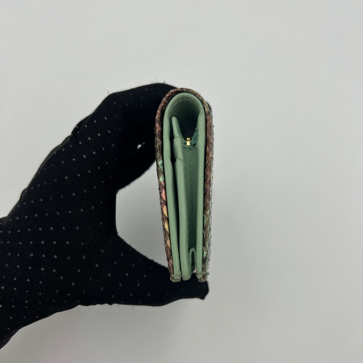Gucci Multicolor Python Marmont Bifold Short Wallet GHW