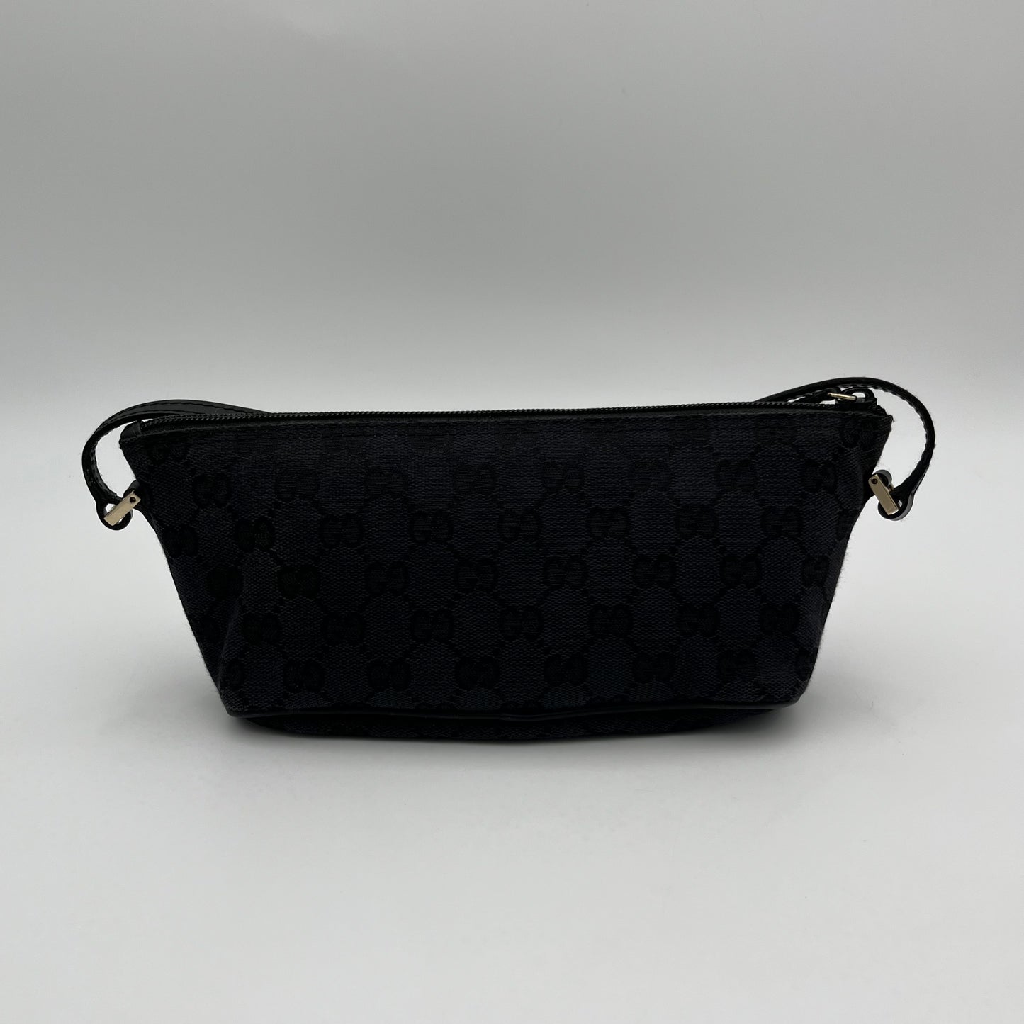 Gucci Black Monogram Canvas Boat Pochette GHW