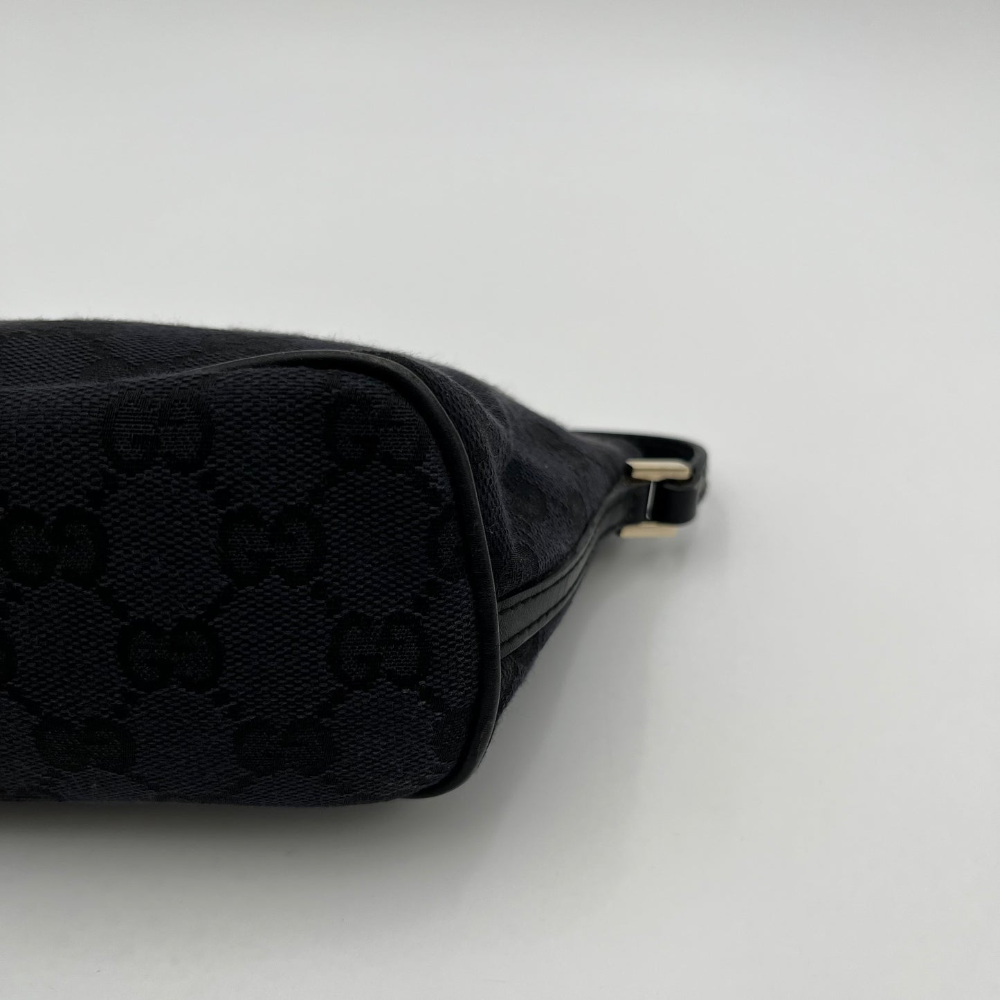 Gucci Black Monogram Canvas Boat Pochette GHW