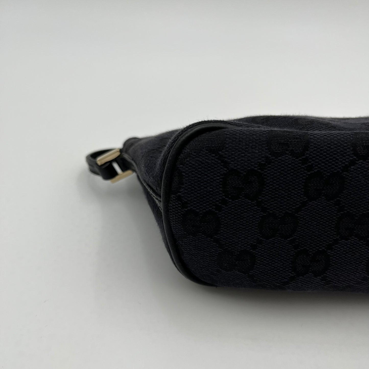 Gucci Black Monogram Canvas Boat Pochette GHW
