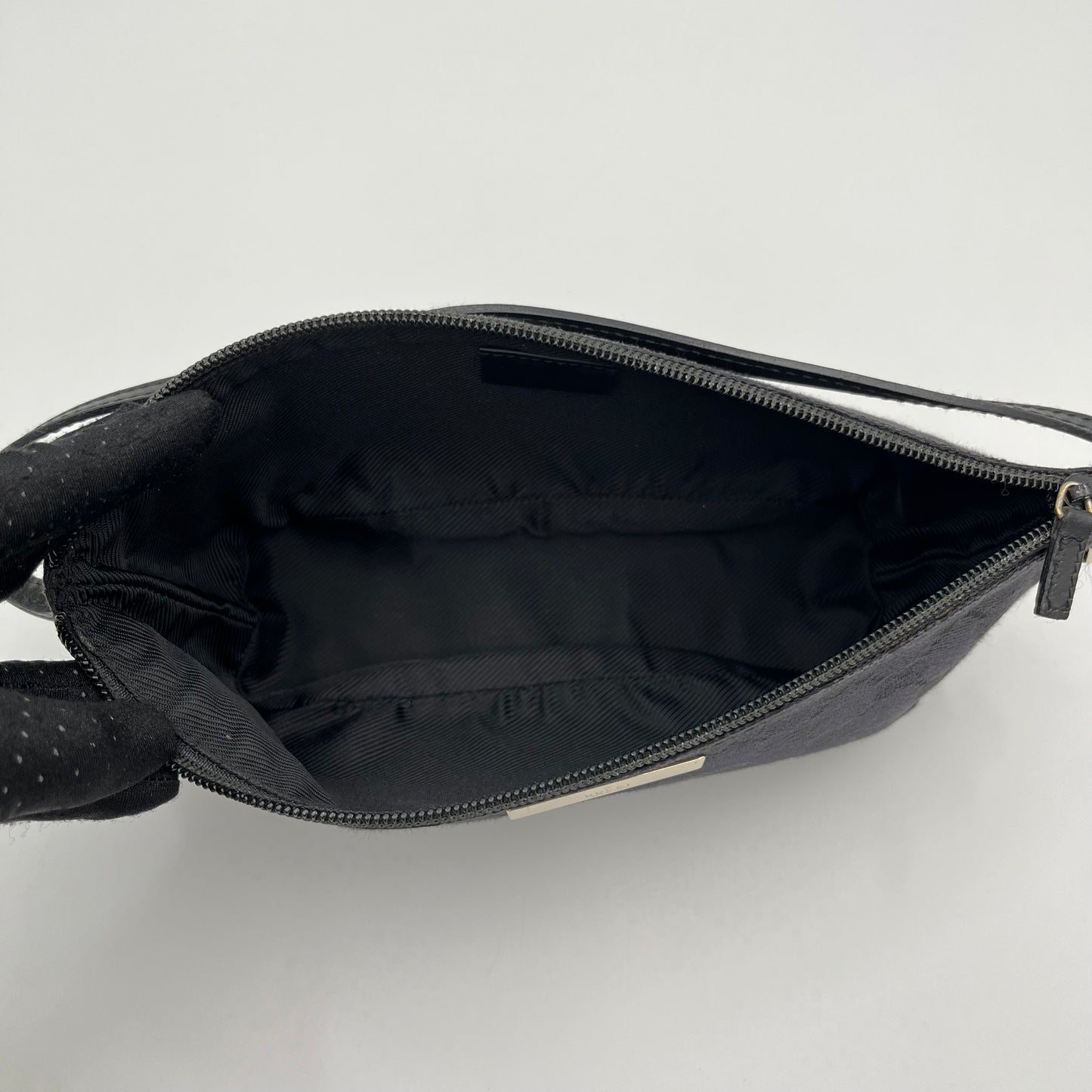 Gucci Black Monogram Canvas Boat Pochette GHW