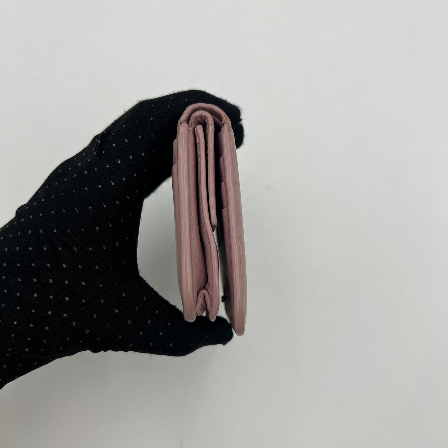 Balenciaga Powder Pink Leather Cash Flap Card Wallet