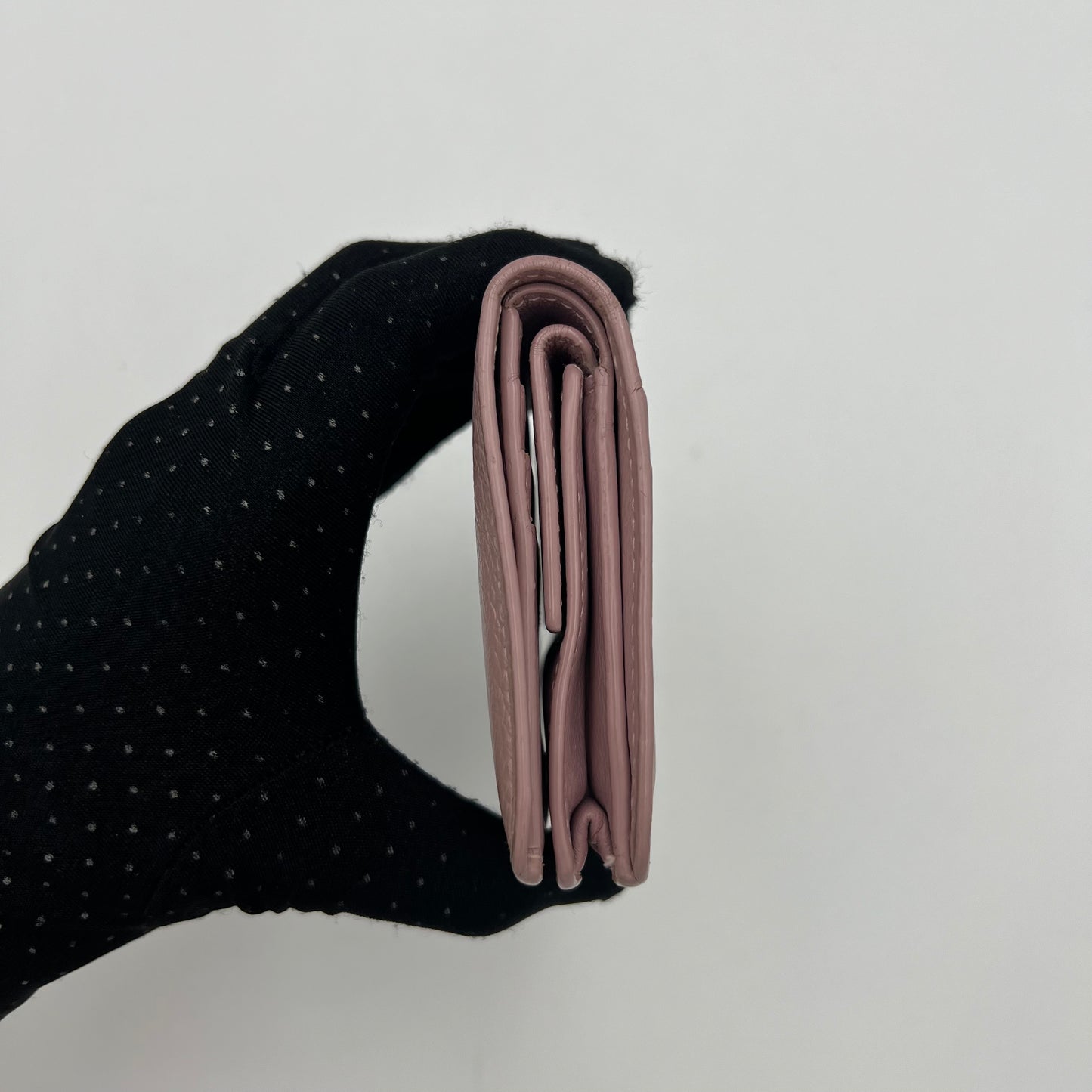 Balenciaga Powder Pink Leather Cash Flap Card Wallet