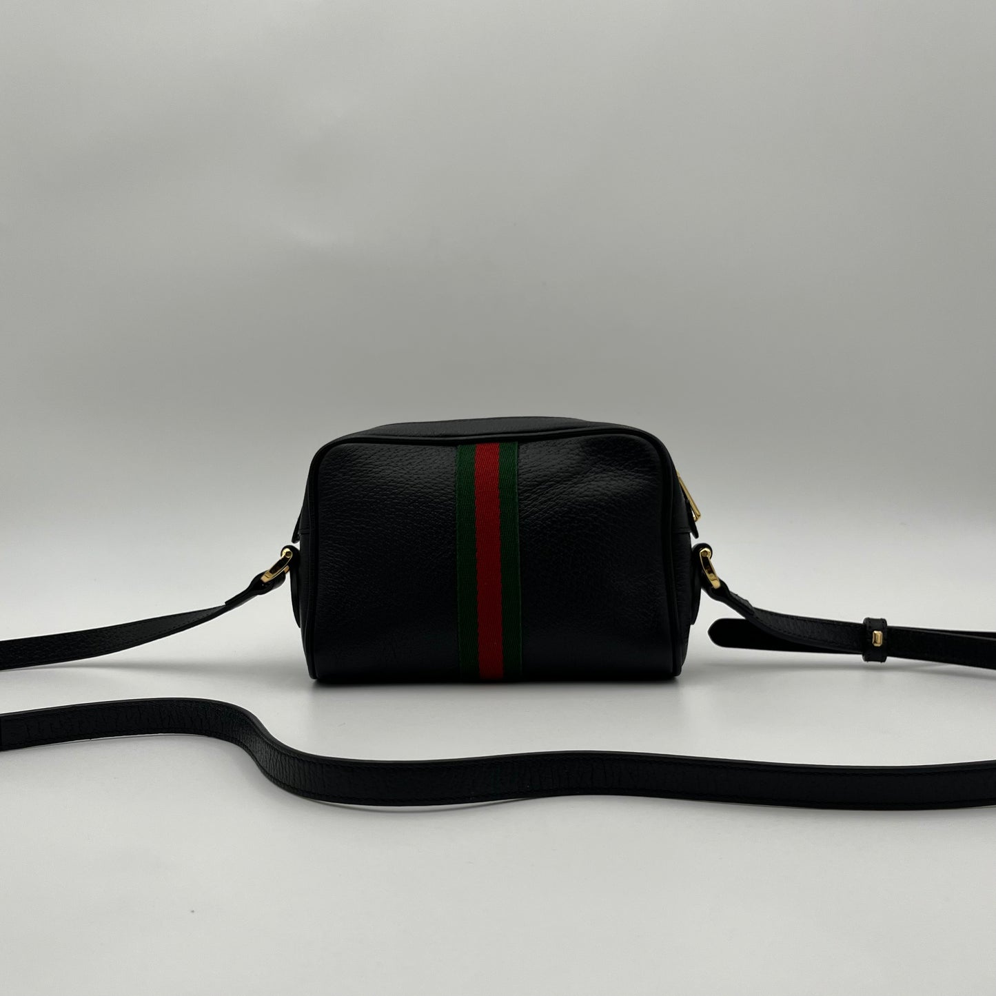 Gucci Black Leather Ophidia Mini Crossbody