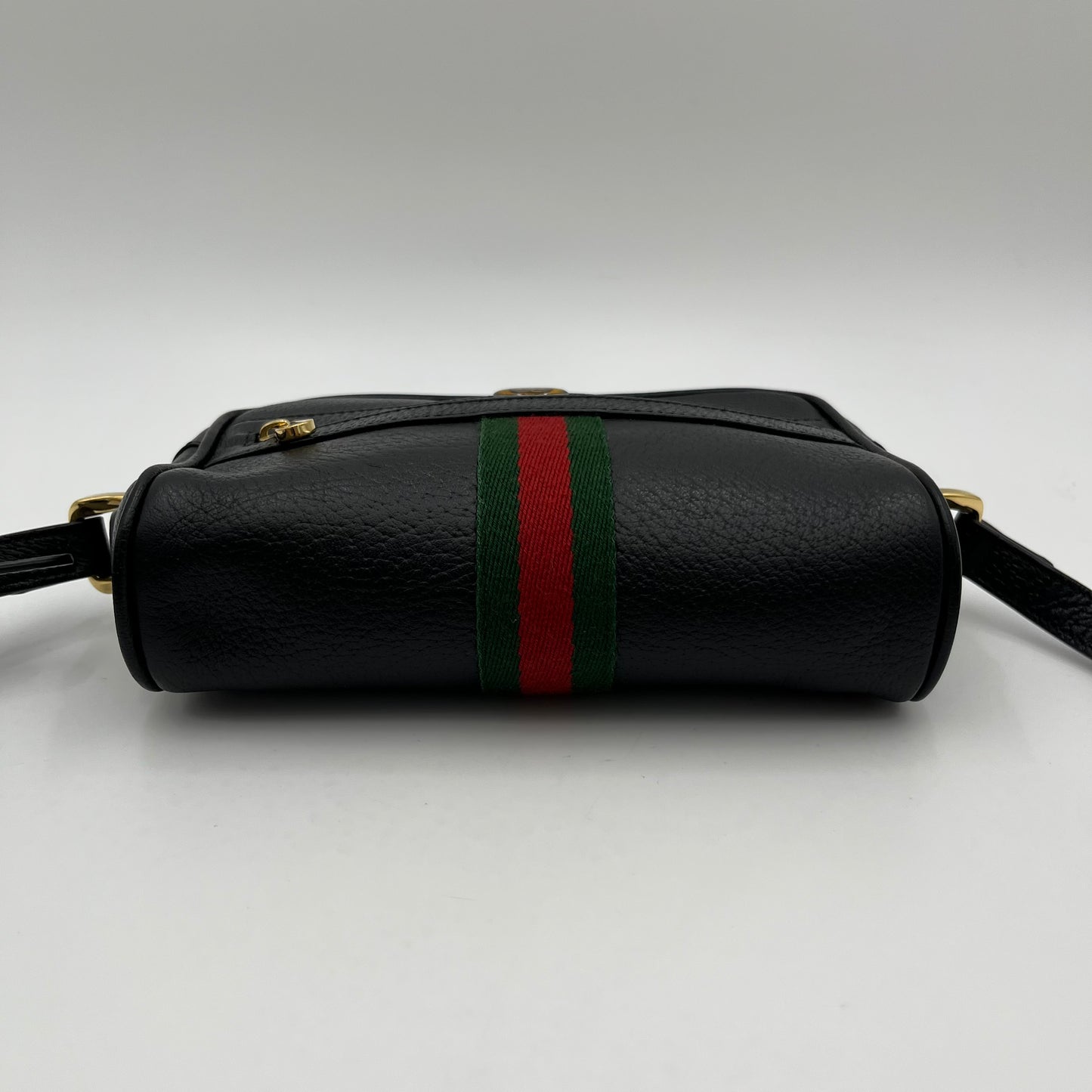Gucci Black Leather Ophidia Mini Crossbody