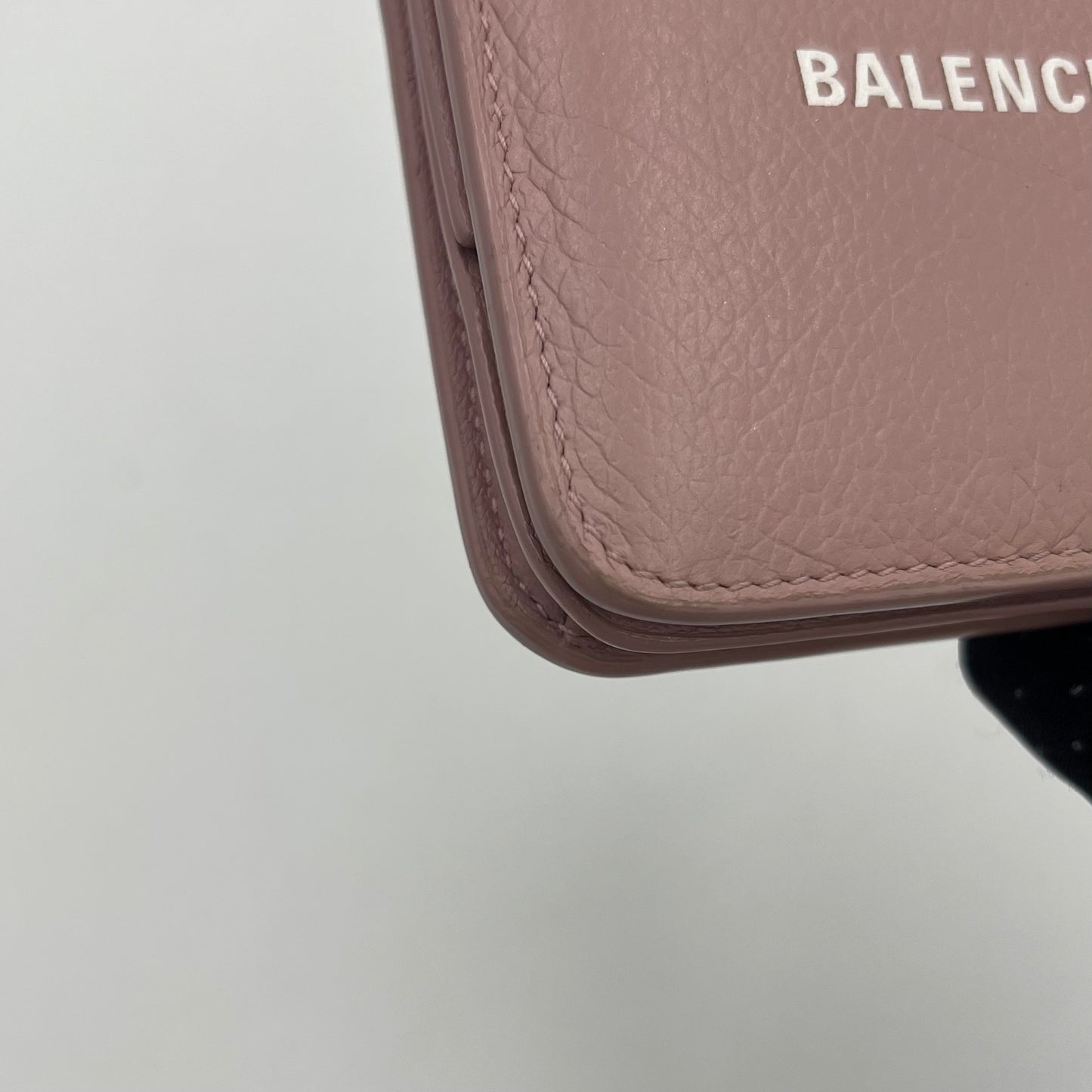Balenciaga Powder Pink Leather Cash Flap Card Wallet