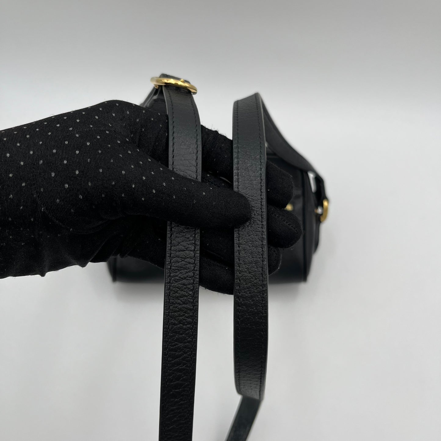 Gucci Black Leather Ophidia Mini Crossbody