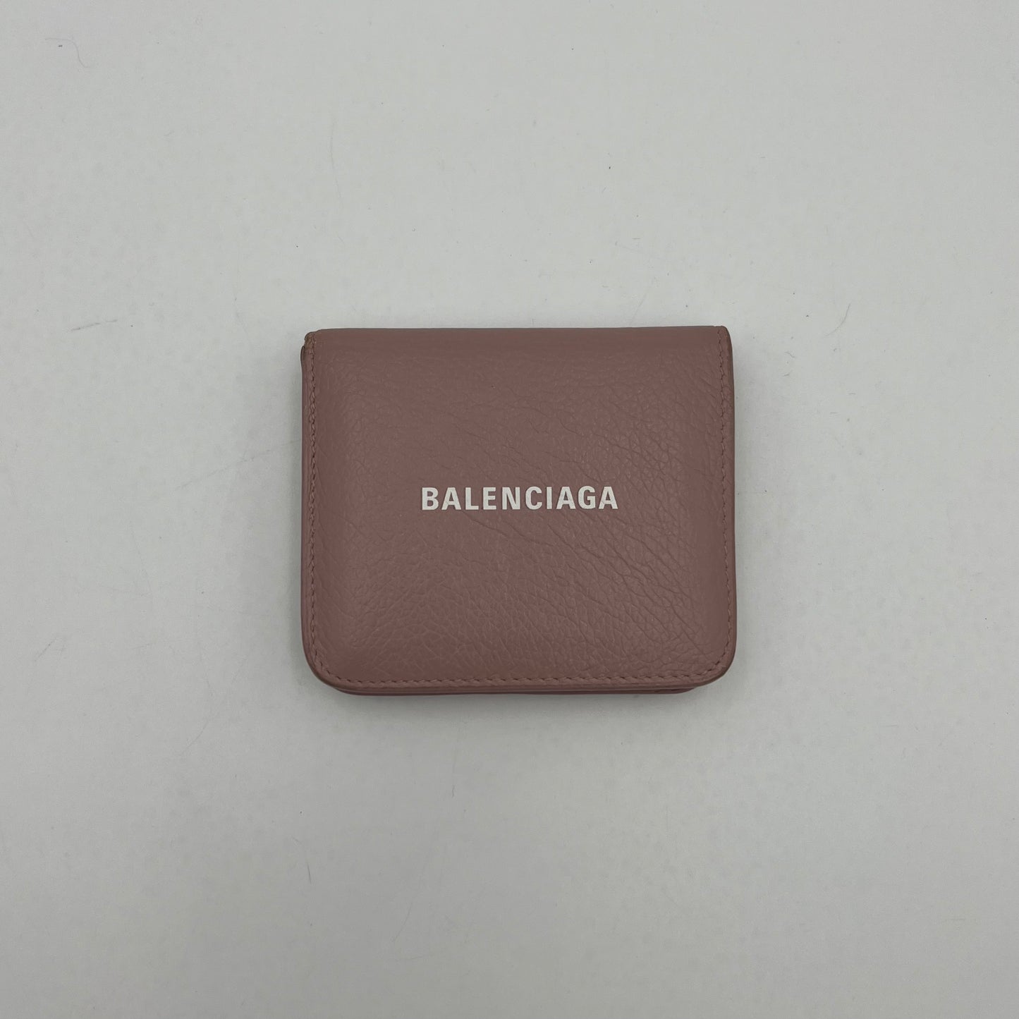 Balenciaga Powder Pink Leather Cash Flap Card Wallet