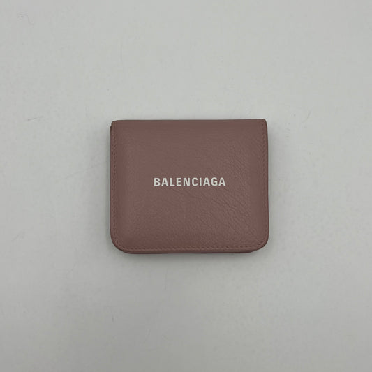 Balenciaga Powder Pink Leather Cash Flap Card Wallet