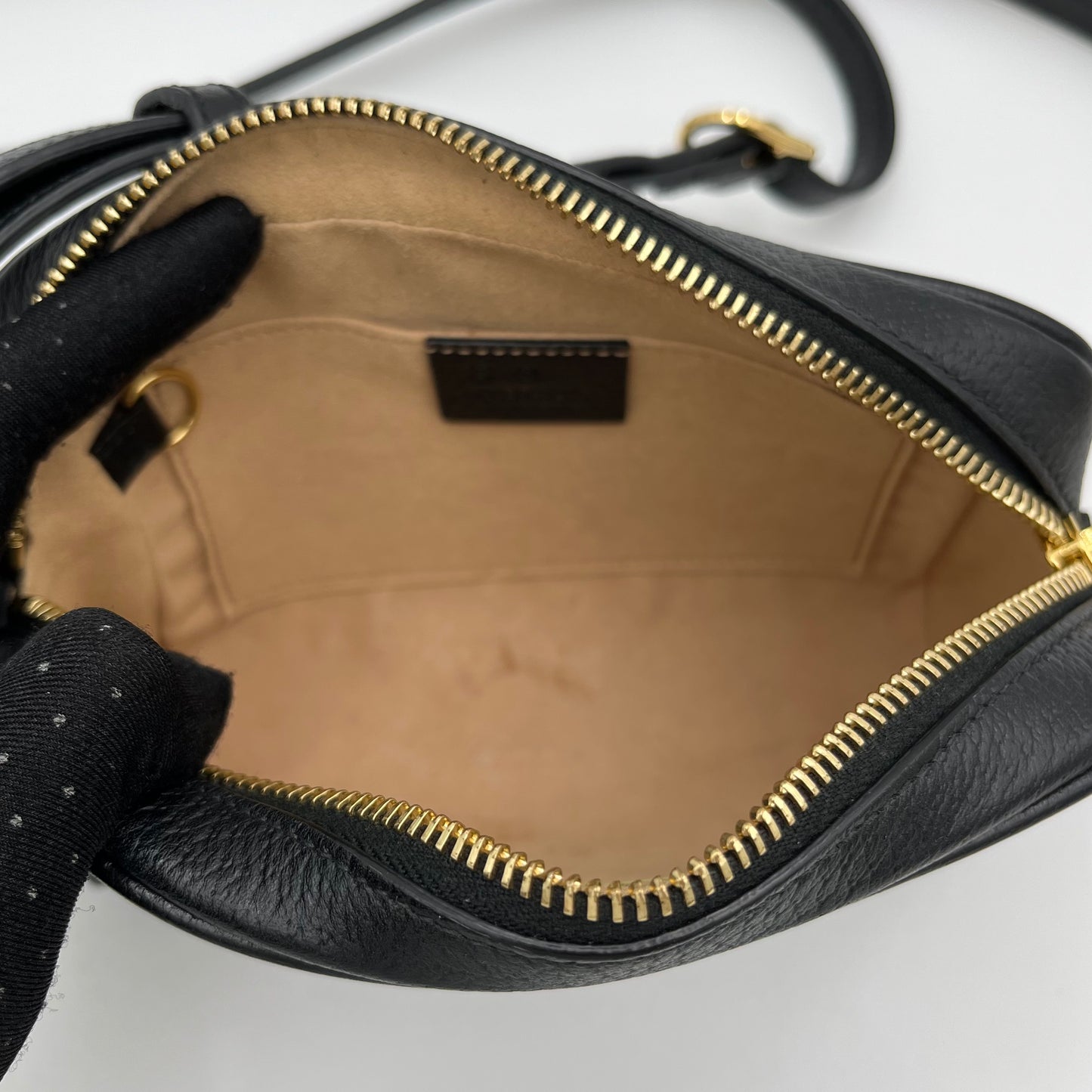 Gucci Black Leather Ophidia Mini Crossbody
