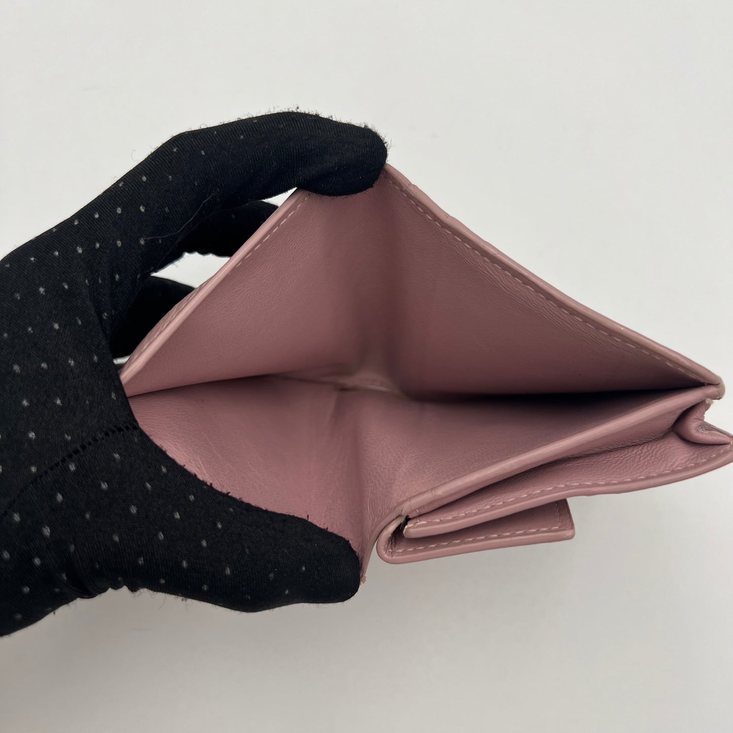 Balenciaga Powder Pink Leather Cash Flap Card Wallet